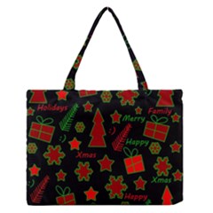 Red And Green Xmas Pattern Medium Zipper Tote Bag by Valentinaart