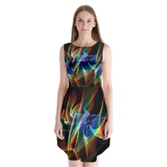 Aurora Ribbons, Abstract Rainbow Veils  Sleeveless Chiffon Dress   by DianeClancy