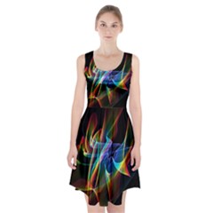 Aurora Ribbons, Abstract Rainbow Veils  Racerback Midi Dress by DianeClancy