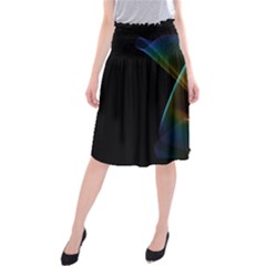 Abstract Rainbow Lily, Colorful Mystical Flower  Midi Beach Skirt by DianeClancy