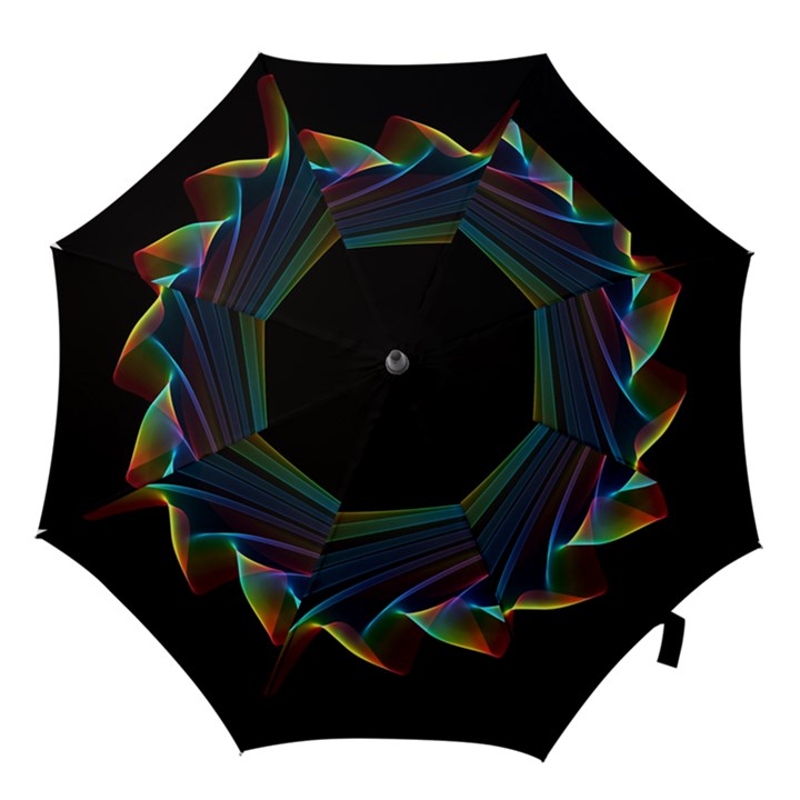  Flowing Fabric of Rainbow Light, Abstract  Hook Handle Umbrellas (Small)