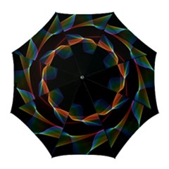 Fluted Cosmic Rafluted Cosmic Rainbow, Abstract Winds Golf Umbrellas by DianeClancy