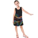 Fluted Cosmic Rafluted Cosmic Rainbow, Abstract Winds Kids  Sleeveless Dress View1