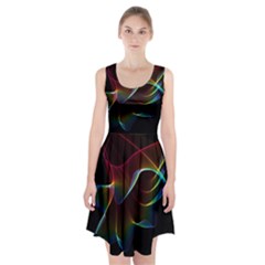 Imagine, Through The Abstract Rainbow Veil Racerback Midi Dress by DianeClancy
