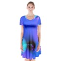 Love In Action, Pink, Purple, Blue Heartbeat 10000x7500 Short Sleeve V-neck Flare Dress View1