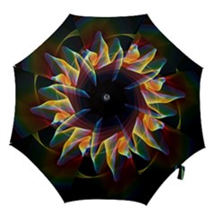 Northern Lights, Abstract Rainbow Aurora Hook Handle Umbrellas (small) by DianeClancy