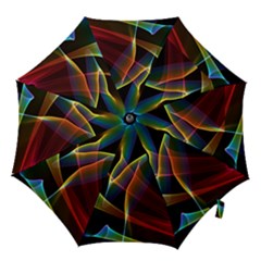 Peacock Symphony, Abstract Rainbow Music Hook Handle Umbrellas (small) by DianeClancy