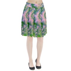 Rose Apple Green Dreams, Abstract Water Garden Pleated Skirt