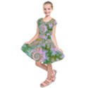 Rose Forest Green, Abstract Swirl Dance Kids  Short Sleeve Dress View1