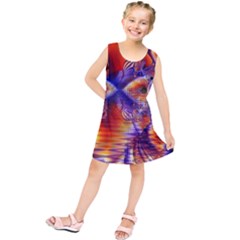 Winter Crystal Palace, Abstract Cosmic Dream (lake 12 15 13) 9900x7400 Smaller Kids  Tunic Dress by DianeClancy