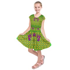 Flowers And Yoga In The Wind Kids  Short Sleeve Dress by pepitasart