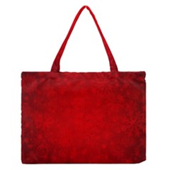 Decorative Red Christmas Background With Snowflakes Medium Zipper Tote Bag by TastefulDesigns