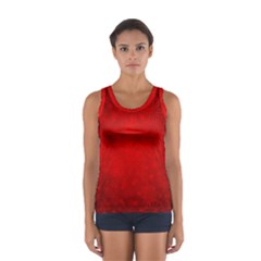 Decorative Red Christmas Background With Snowflakes Women s Sport Tank Top  by TastefulDesigns
