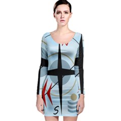 Compass Long Sleeve Bodycon Dress