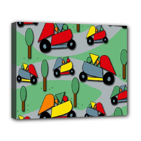 Toy Car Pattern Deluxe Canvas 20  X 16   by Valentinaart