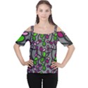 Floral pattern Women s Cutout Shoulder Tee View1