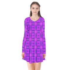 Abstract Dancing Diamonds Purple Violet Flare Dress by DianeClancy