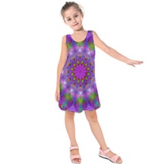 Rainbow At Dusk, Abstract Star Of Light Kids  Sleeveless Dress by DianeClancy