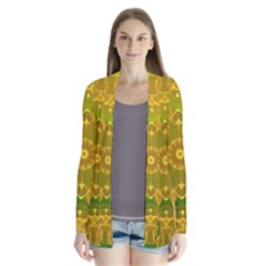 Yellow Green Abstract Wheel Of Fire Cardigans by DianeClancy