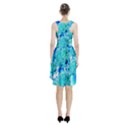 Blue Ice Crystals, Abstract Aqua Azure Cyan Racerback Midi Dress View2