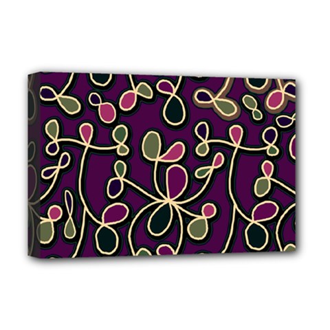 Elegant Purple Pattern Deluxe Canvas 18  X 12   by Valentinaart