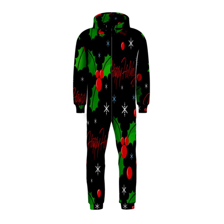 Happy holidays pattern Hooded Jumpsuit (Kids)