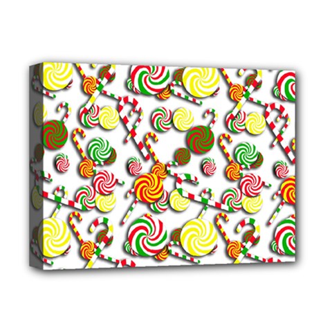 Xmas Candy Pattern Deluxe Canvas 16  X 12   by Valentinaart