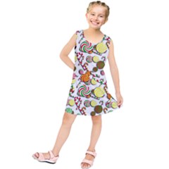 Xmas Candy Pattern Kids  Tunic Dress by Valentinaart