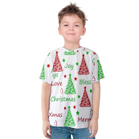 New Year Pattern Kids  Cotton Tee by Valentinaart