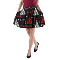 New Year Pattern - Red A-line Pocket Skirt by Valentinaart