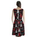 New Year pattern - red Sleeveless Chiffon Waist Tie Dress View2