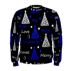 New Year pattern - blue Men s Sweatshirt