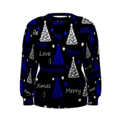 New Year pattern - blue Women s Sweatshirt