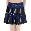 New Year pattern - blue Pleated Mini Skirt View1