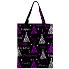 New Year Pattern - Purple Zipper Classic Tote Bag by Valentinaart