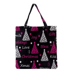 New Year Pattern - Magenta Grocery Tote Bag by Valentinaart