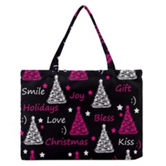 New Year Pattern - Magenta Medium Zipper Tote Bag by Valentinaart