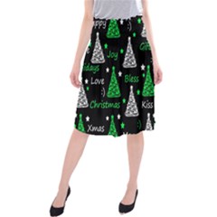 New Year Pattern - Green Midi Beach Skirt by Valentinaart