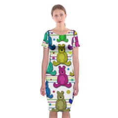 Teddy Bear Classic Short Sleeve Midi Dress by Valentinaart