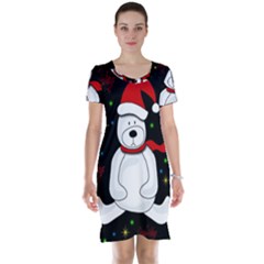 Polar Bear - Xmas Design Short Sleeve Nightdress by Valentinaart