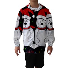 Polar Bear - Xmas Design Hooded Wind Breaker (kids) by Valentinaart