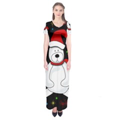 Polar Bear - Xmas Design Short Sleeve Maxi Dress by Valentinaart