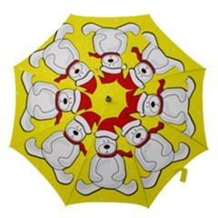 Polar Bear - Yellow Hook Handle Umbrellas (medium) by Valentinaart