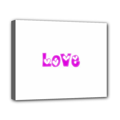 Pink Love Hearts Typography Canvas 10  X 8  by yoursparklingshop