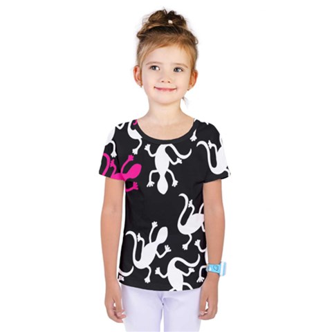 Magenta Lizard Kids  One Piece Tee by Valentinaart