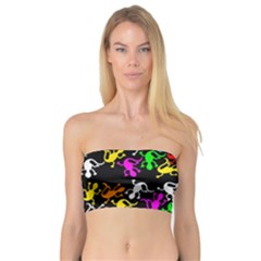 Colorful Lizards Pattern Bandeau Top by Valentinaart