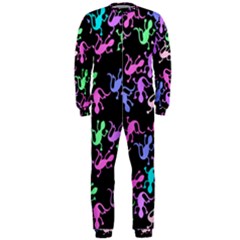 Purple Lizards Pattern Onepiece Jumpsuit (men)  by Valentinaart