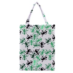Lizards Pattern - Green Classic Tote Bag by Valentinaart