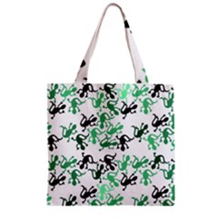 Lizards Pattern - Green Zipper Grocery Tote Bag by Valentinaart