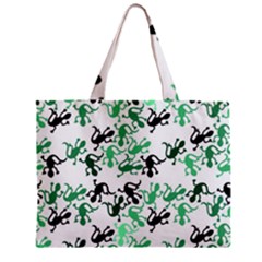 Lizards Pattern - Green Zipper Mini Tote Bag by Valentinaart